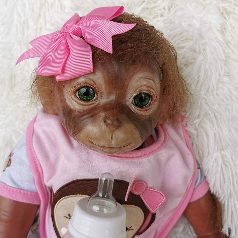 Wamdoll 20 inches 50CM Realistic Reborn Monkey Baby Dolls Weighted Body Very Soft Silicone Vinyl Lifelike Collectible Flexible Doll Feel Real - Image 4